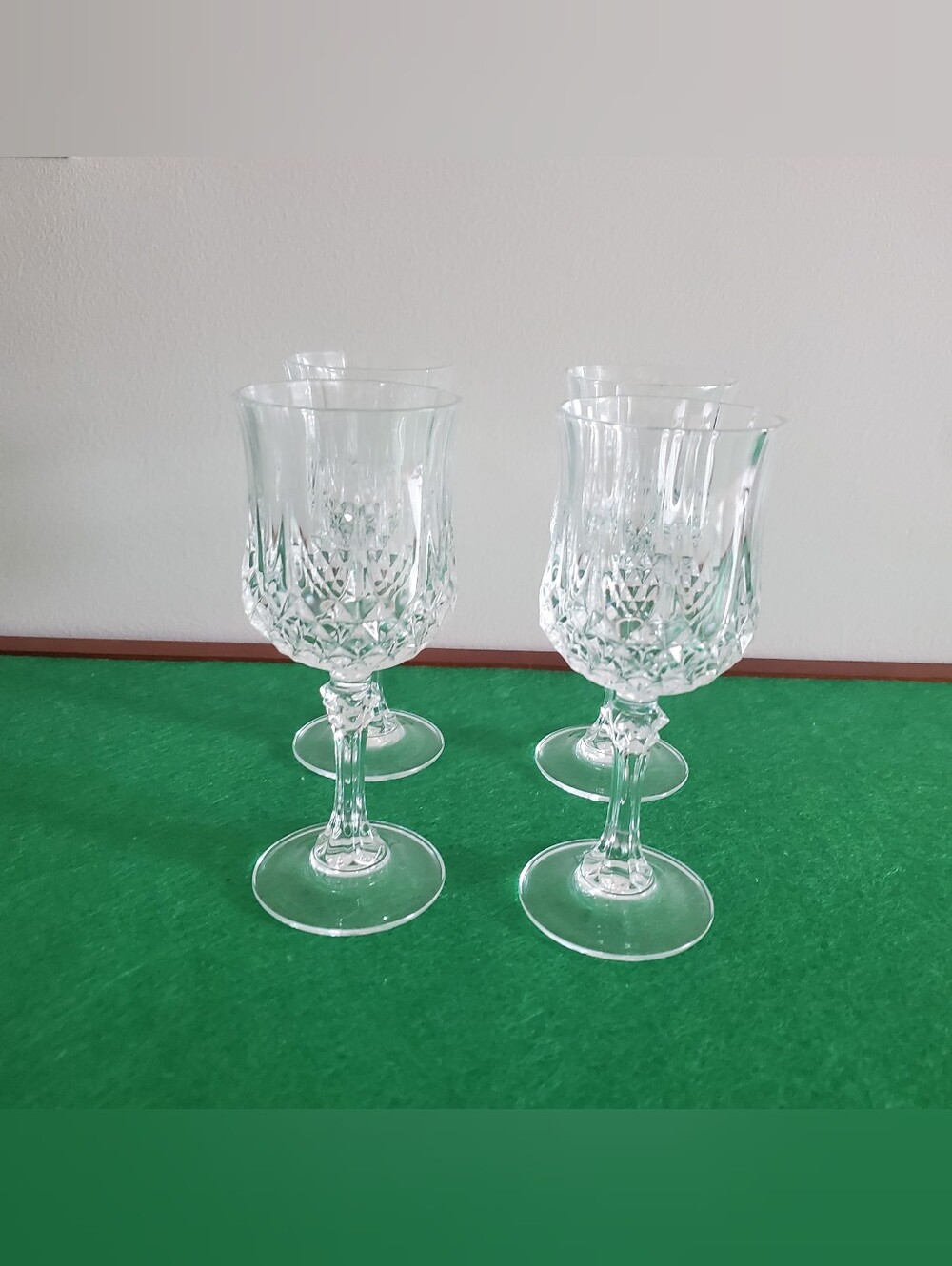 Cristal D'Arques France Crystal Longchamps 4 Oz Stemmed Goblets Set of 4